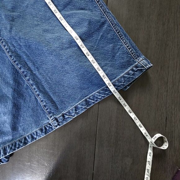 Vtg Old Navy Blue Denim Midi Skirt Size 10 Back Slit Y2k Classic Capsule Modest - Picture 6 of 8